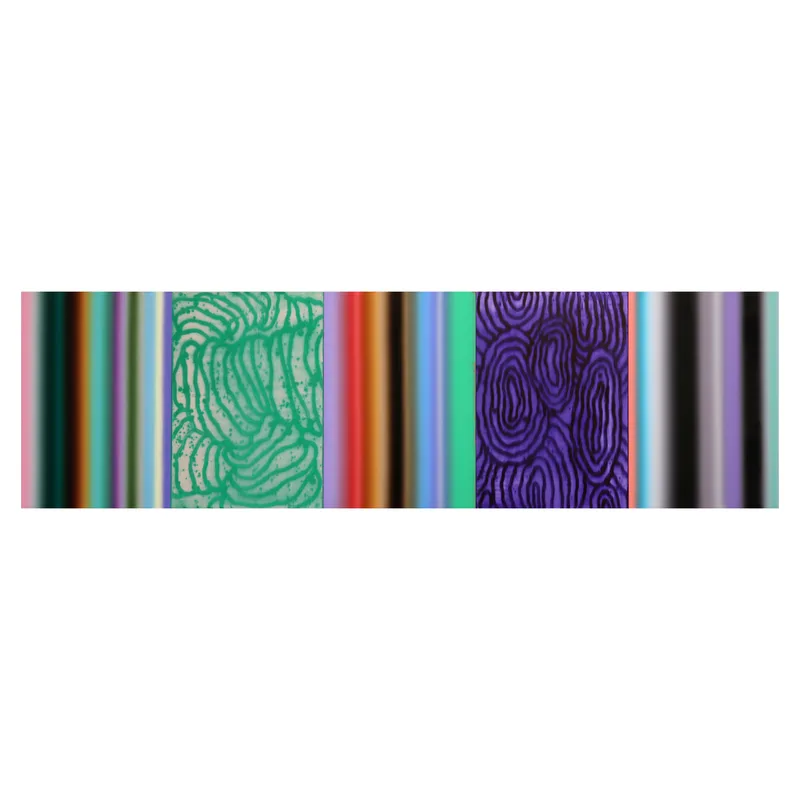 Five panel painting titled 