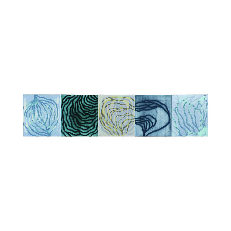 Five panel painting titled 